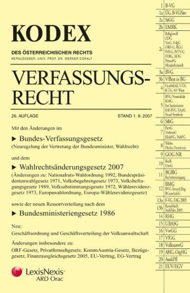 KODEX Verfassungsrecht (Kodex des österreichischen Rechts: Hauptband) Law