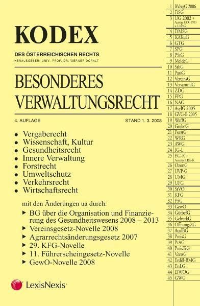 KODEX Besonderes Verwaltungsrecht (Kodex des österreichischen Rechts: Hauptband) Law