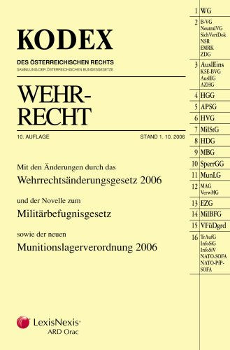 KODEX Wehrrecht (Kodex des österreichischen Rechts: Hauptband) Law