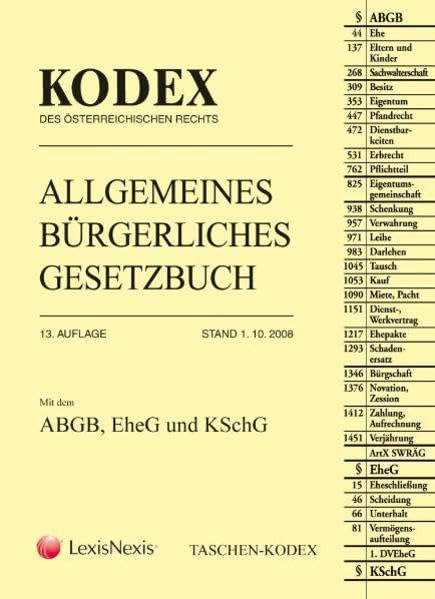 TASCHEN-KODEX ABGB (Kodex des österreichischen Rechts - Taschen-Kodex) Law