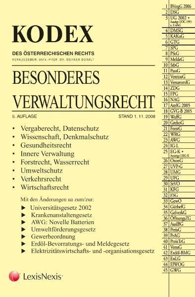 KODEX Besonderes Verwaltungsrecht (Kodex des österreichischen Rechts: Hauptband) Law