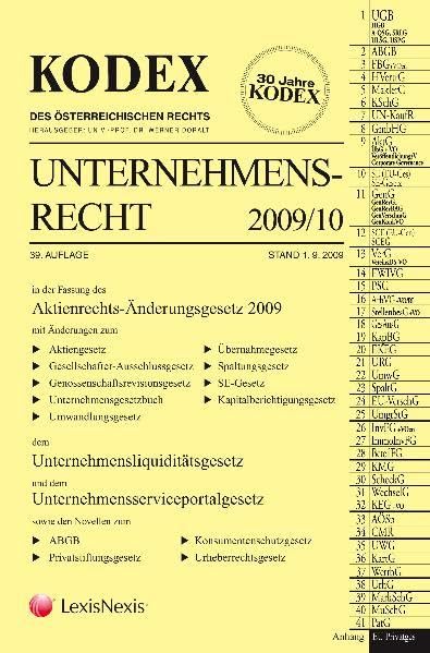 KODEX Unternehmensrecht (Kodex des österreichischen Rechts: Hauptband) Law
