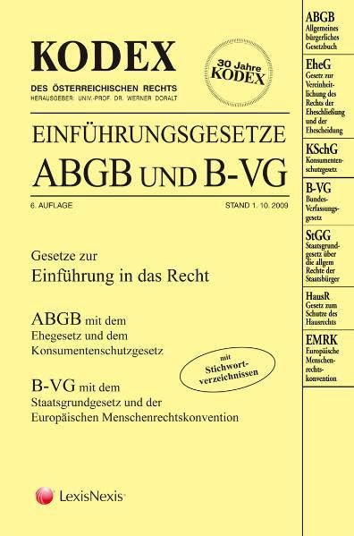 KODEX Einführungsgesetze ABGB und B-VG (Kodex des österreichischen Rechts: Hauptband) Law