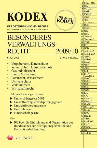 KODEX Besonderes Verwaltungsrecht (Kodex des österreichischen Rechts: Hauptband) Law