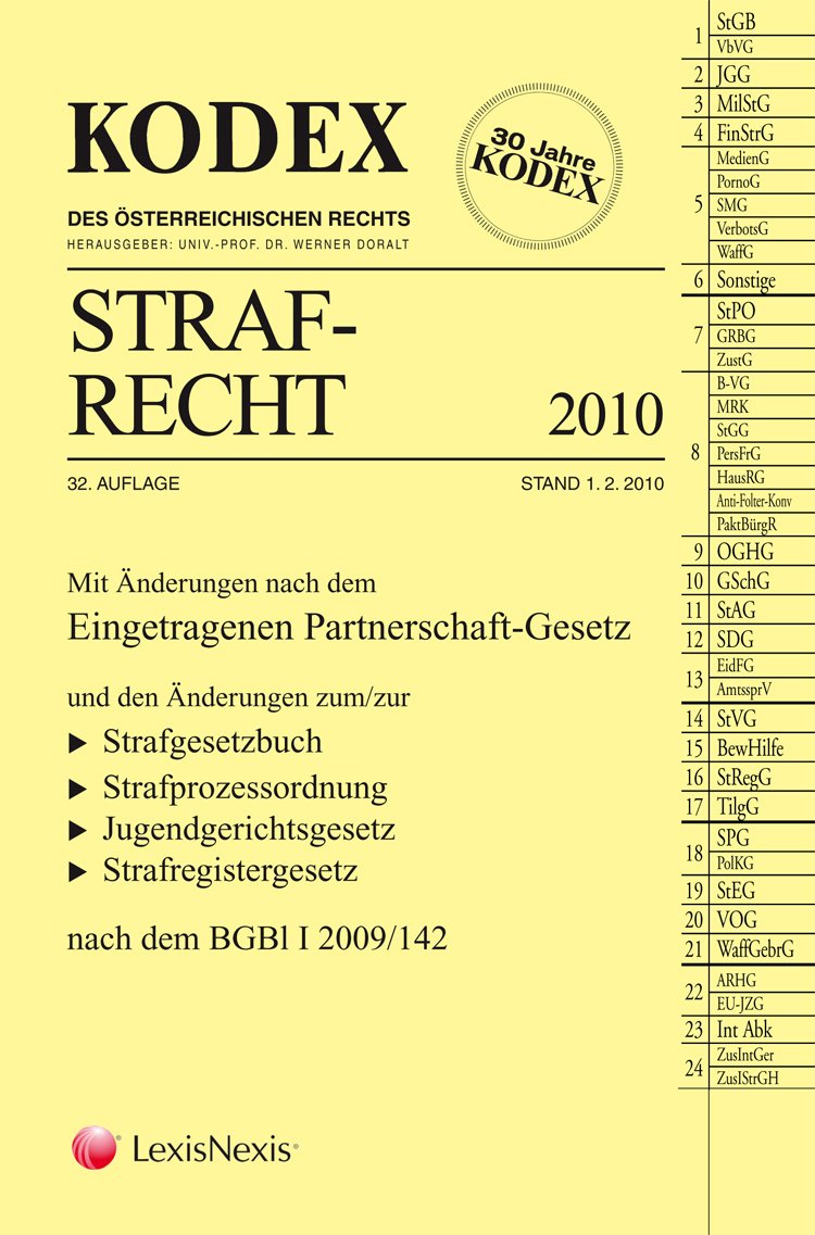 KODEX Strafrecht (Kodex des österreichischen Rechts: Hauptband) Law