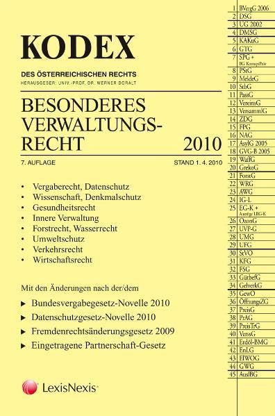 KODEX Besonderes Verwaltungsrecht (Kodex des österreichischen Rechts: Hauptband) Law