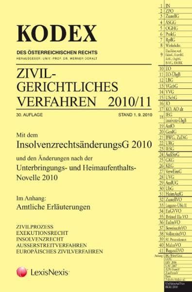 KODEX Zivilgerichtliches Verfahren (Kodex des österreichischen Rechts: Hauptband) Law