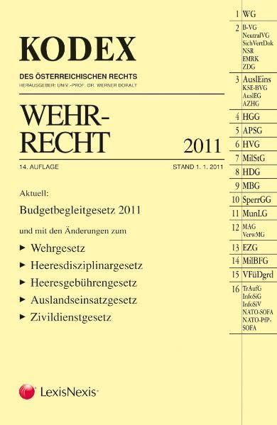 KODEX Wehrrecht (Kodex des österreichischen Rechts: Hauptband) Law