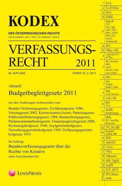 KODEX Verfassungsrecht: 2011 (Kodex des österreichischen Rechts: Hauptband) Law