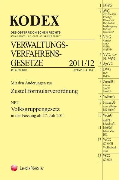 KODEX Verwaltungsverfahrensgesetze: 2011/12 (Kodex des österreichischen Rechts: Hauptband) Law