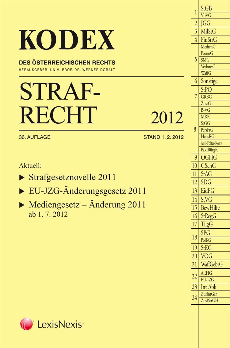 KODEX Strafrecht: 2012 (Kodex des österreichischen Rechts: Hauptband) Law