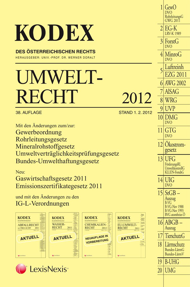 KODEX Umweltrecht: 2012 (Kodex des österreichischen Rechts: Hauptband) Law