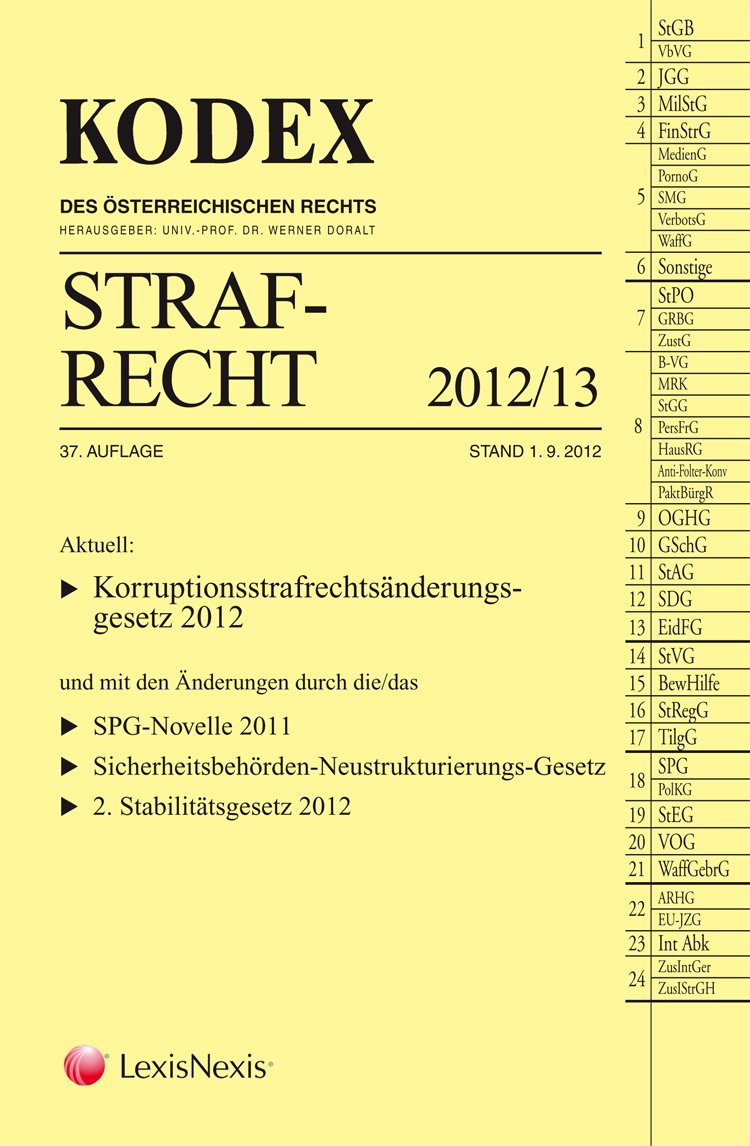 KODEX Strafrecht 2013 (Kodex des österreichischen Rechts: Hauptband) Law