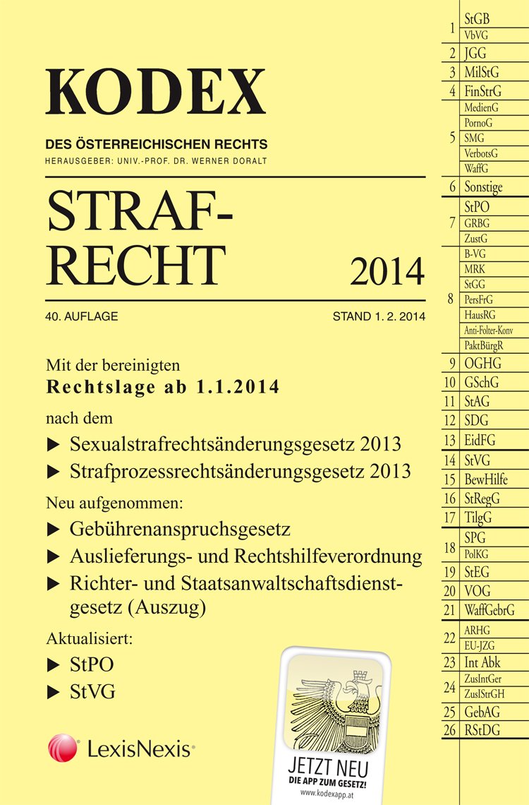 KODEX Strafrecht 2014 (Kodex des österreichischen Rechts / Hauptband) Law