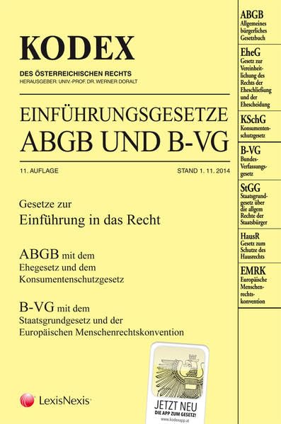 Kodex Einführungsgesetze ABGB und B-VG 2014/15 Law