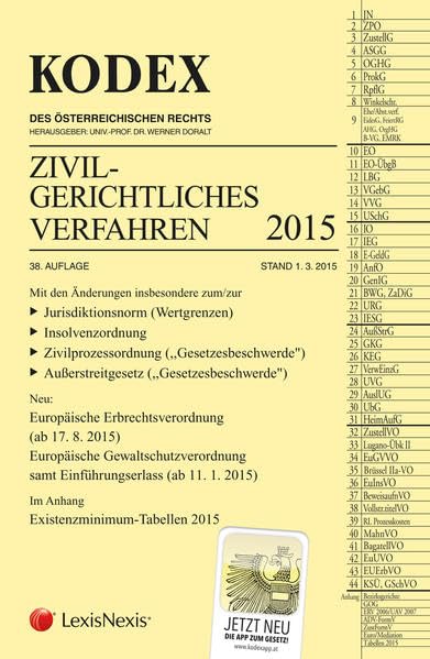 Kodex Zivilgerichtliches Verfahren 2015 Law