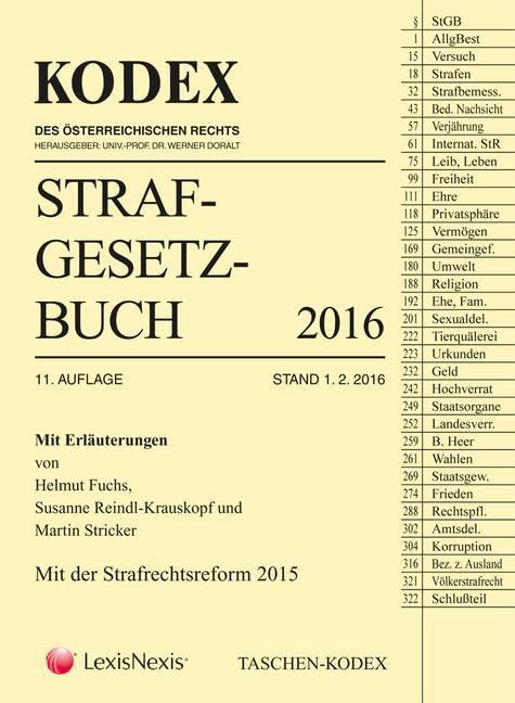 Taschen-Kodex Strafgesetzbuch 2016: Mit der Strafrechtsreform 2016 Law