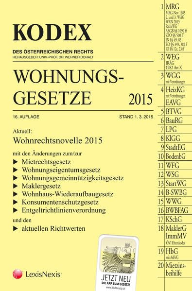 Product Image: KODEX Wohnungsgesetze 2015
