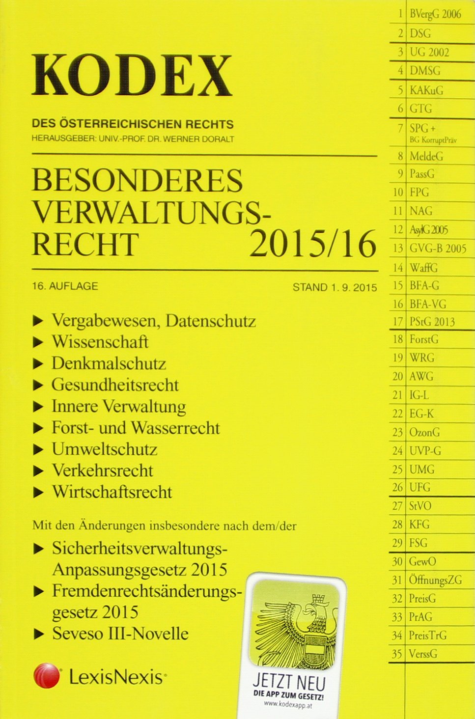 KODEX Besonderes Verwaltungsrecht 2015/16 Law