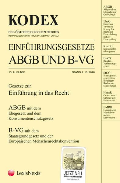 KODEX Einführungsgesetze ABGB und B-VG 2016/17 Law