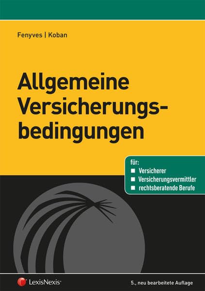 Allgemeine Versicherungsbedingungen (Lehrbuch) Law
