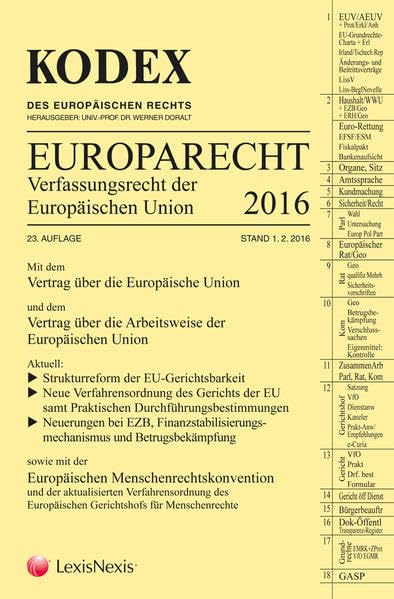 KODEX EU-Verfassungsrecht (Europarecht) 2016 Law