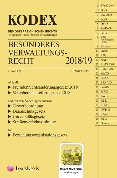 KODEX Besonderes Verwaltungsrecht 2018/19 Law