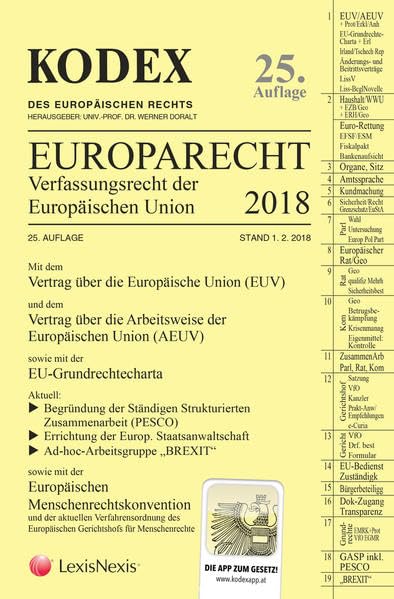 KODEX EU-Verfassungsrecht (Europarecht) 2018 Law