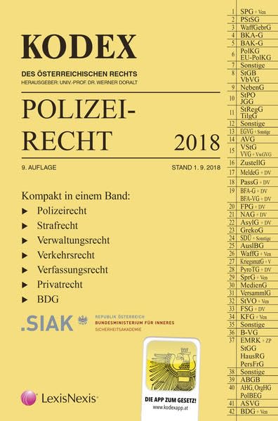 KODEX Polizeirecht 2018 Law Books