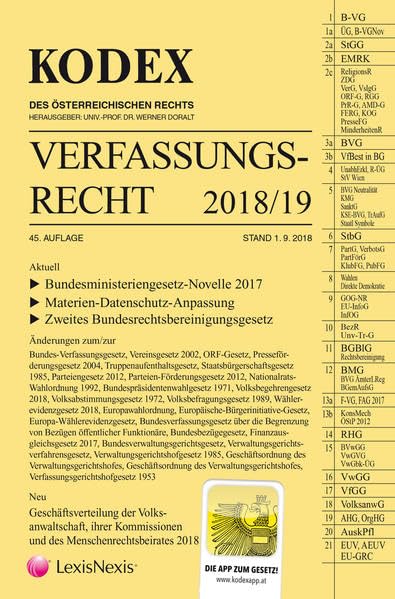 KODEX Verfassungsrecht 2018/19 Law Books
