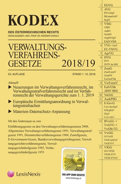 KODEX Verwaltungsverfahrensgesetze (AVG) 2018/19 book