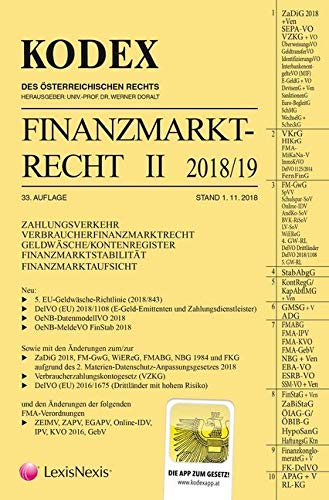 Product Image: KODEX Finanzmarktrecht Band II 2018/19