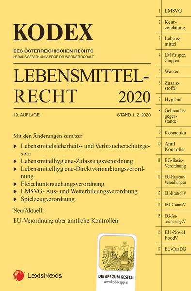Product Image: KODEX Lebensmittelrecht 2020
