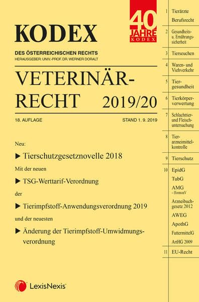 Product Image: KODEX Veterinärrecht 2019
