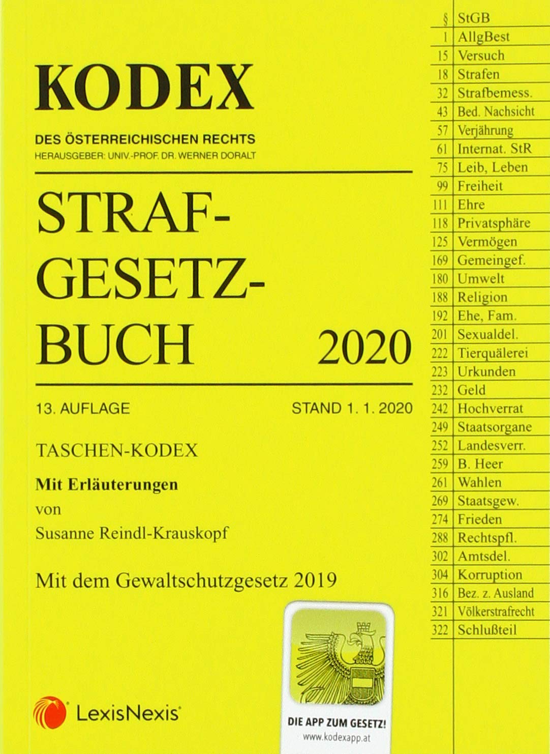 Taschen-Kodex Strafgesetzbuch 2020: mit Erläuterungen Law Books