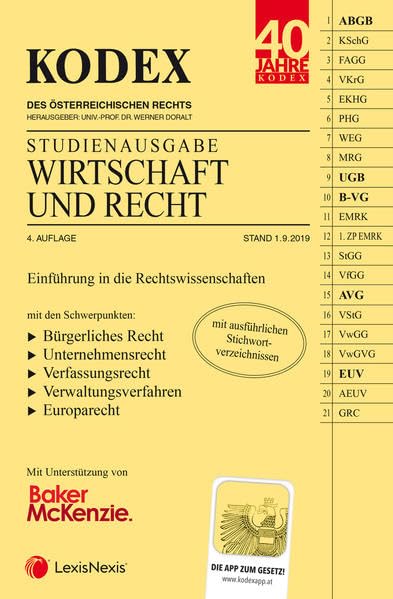 KODEX Wirtschaft und Recht 2019/20: Studienausgabe Law