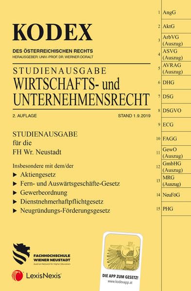 KODEX Wirtschafts- und Unternehmensrecht 2019/20: Studienausgabe der FH Wr. Neustadt Law