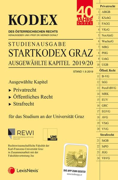 KODEX Startkodex Graz: Studienausgabe für die Uni Graz Law