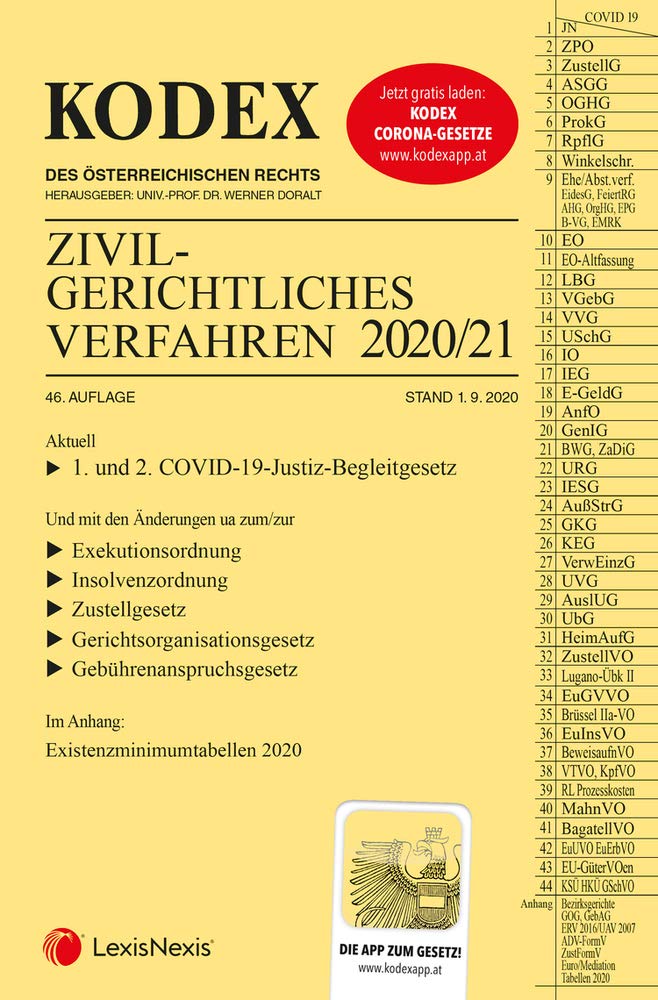 Product Image: KODEX Zivilgerichtliches Verfahren 2020/21