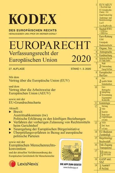 KODEX EU-Verfassungsrecht (Europarecht) 2020 Law