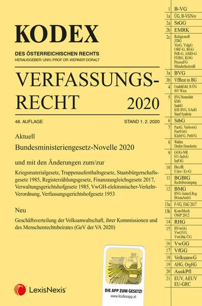 KODEX Verfassungsrecht 2020 Law
