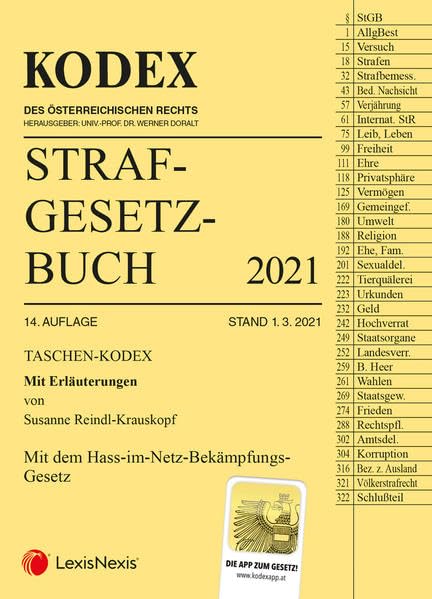 Taschen-Kodex Strafgesetzbuch 2021: mit Erläuterungen Law