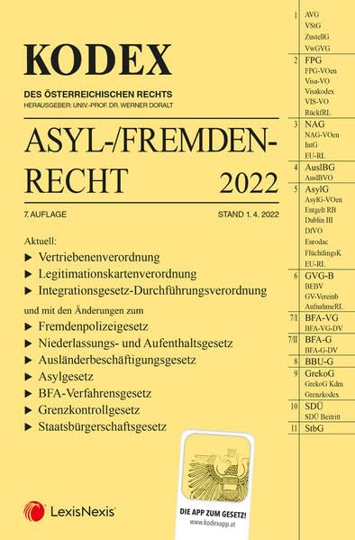 KODEX Asyl- und Fremdenrecht 2022 - inkl App Law