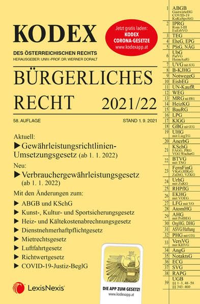KODEX Bürgerliches Recht 2021/22 - inkl. App Law