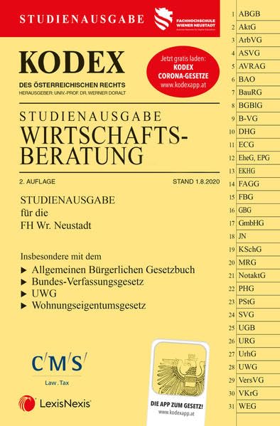 KODEX Wirtschaftsberatung 2020: Studienausgabe der FH Wr. Neustadt Law