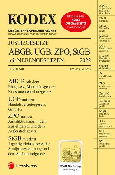 Product Image: KODEX Justizgesetze 2022 - inkl. App