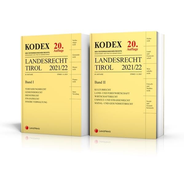 KODEX Landesrecht Tirol 2021: Band I + II Law
