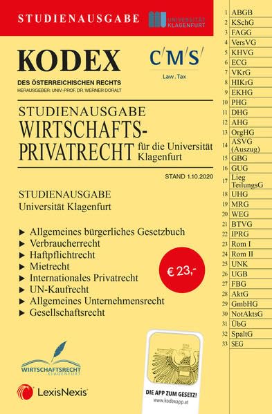 KODEX Wirtschaftsprivatrecht Klagenfurt: Studienausgabe Law