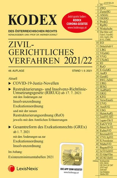 KODEX Zivilgerichtliches Verfahren 2021/22 - inkl. App Law