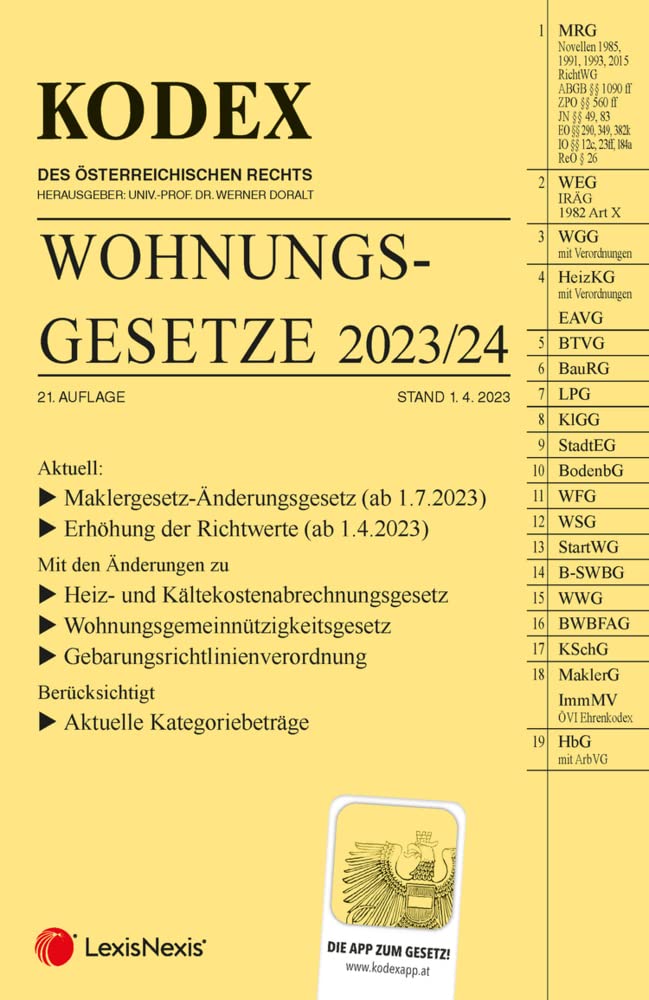 KODEX Wohnungsgesetze 2023/24 - inkl. App Law